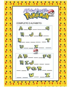 Alfabetização Pokémon – Exercícios Temáticos