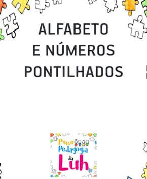 Alfabeto e Números Pontilhados para Colorir